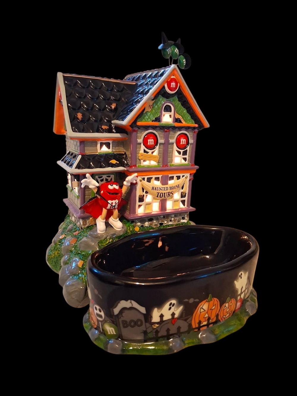Department 56 M&M's Haunted House Tours Lighted House & Candy Dish